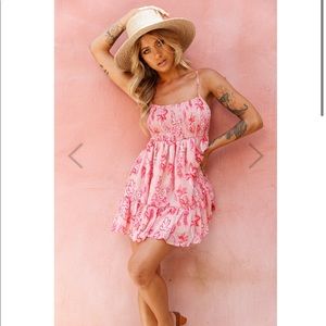 Marja Cami Strap Shirred Baby Doll Dress